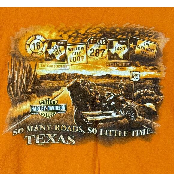 Harley Davidson Motorcycles Texas Barnet T Shirt Sz L Graphic Biker Rebel Grunge - Picture 4 of 6